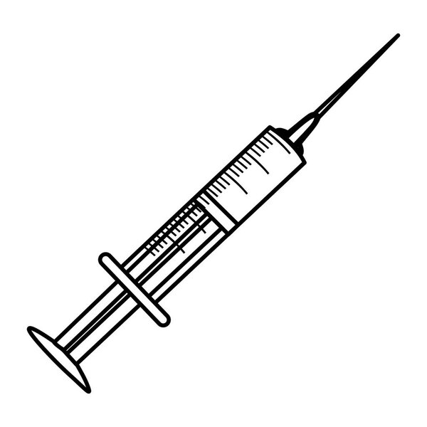 figure syringe with blood icon