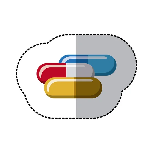 Capsules colorées icône de traitement — Image vectorielle
