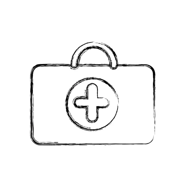 Προφίλ βαλίτσα υγείας με νοσοκομείο σύμβολο — Διανυσματικό Αρχείο