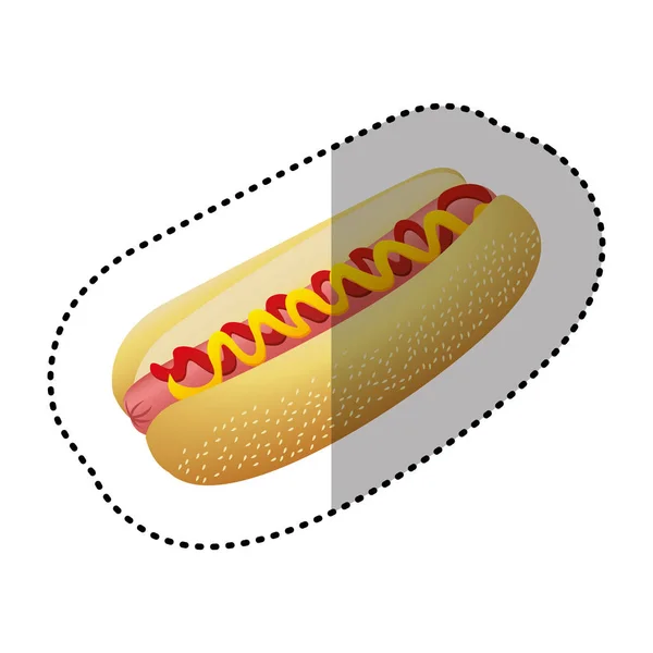 Color hot dog fast food icon — Stock Vector