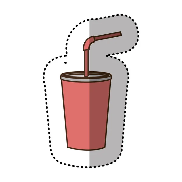 Kleur drinkt frisdrank met platte pictogram — Stockvector