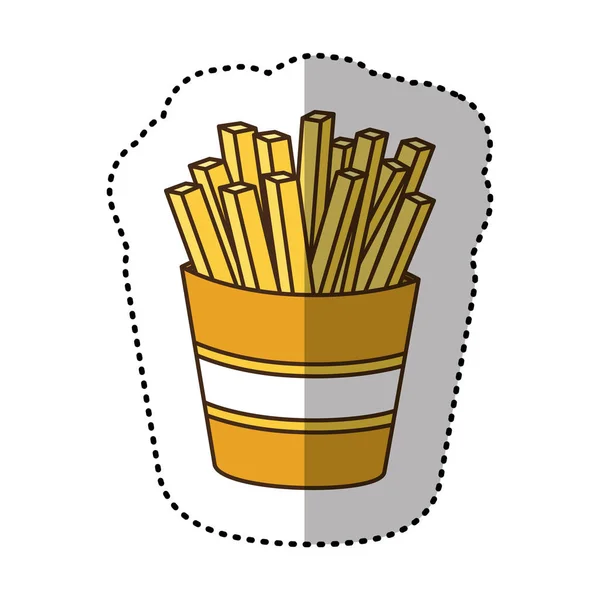 Color patatas fritas icono de comida rápida francés — Vector de stock