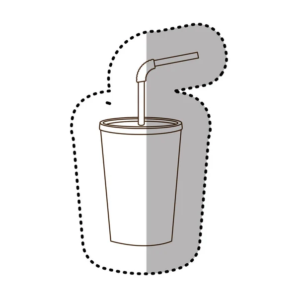 Figuur drinkt frisdrank met platte pictogram — Stockvector