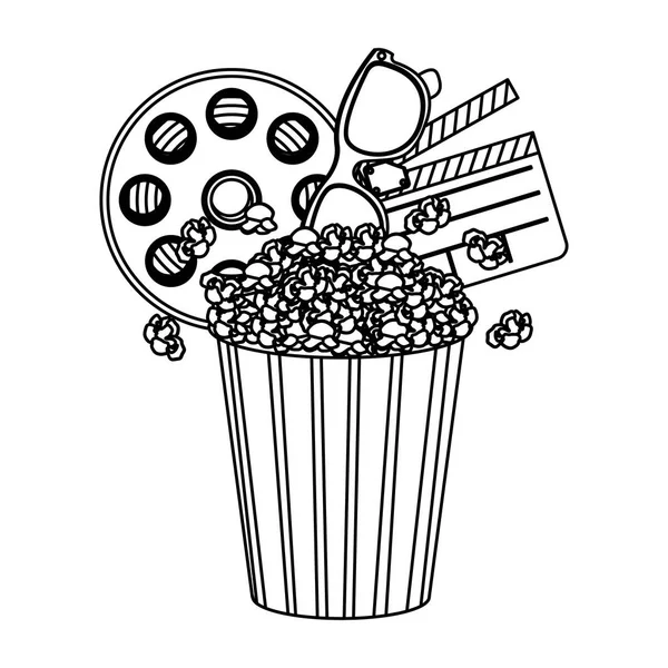 Popcorn, Film- und Cliparts-Ikone — Stockvektor