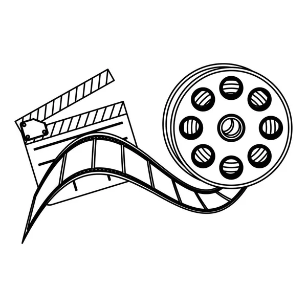 Ícone de produção de filme e filme de placa de palmas — Vetor de Stock