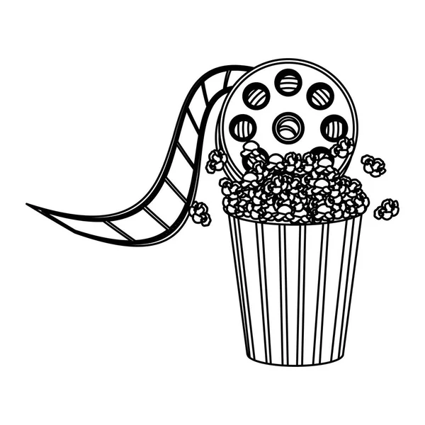 Popcorn mit Filmproduktionsikone — Stockvektor