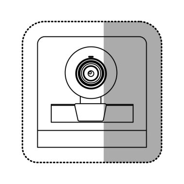 webcam'ın tek renkli kontur etiket