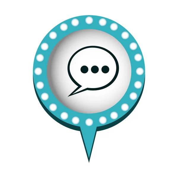 Bulle de texte en discours circulaire avec contour bleu avec pointillés et queue — Image vectorielle
