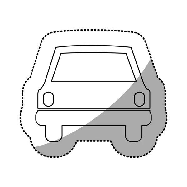 Adesivo de contorno monocromático da frente do automóvel — Vetor de Stock