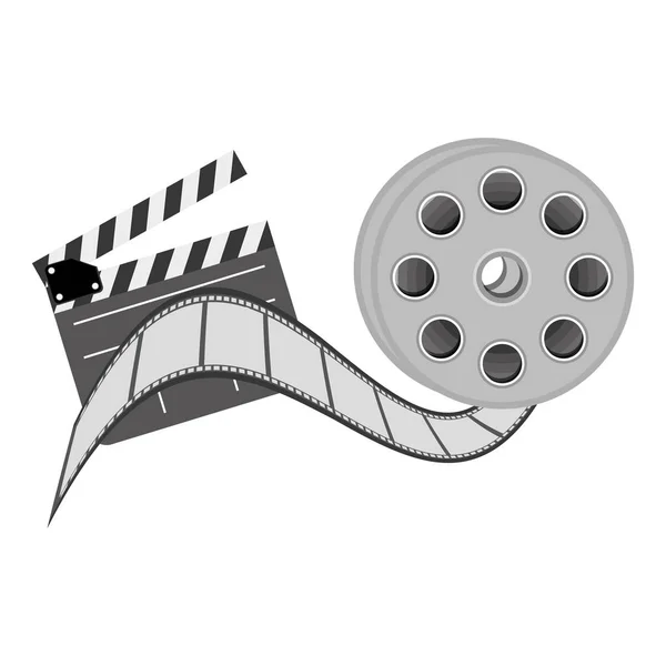 Color clapper board film and film production icon — Stock Vector