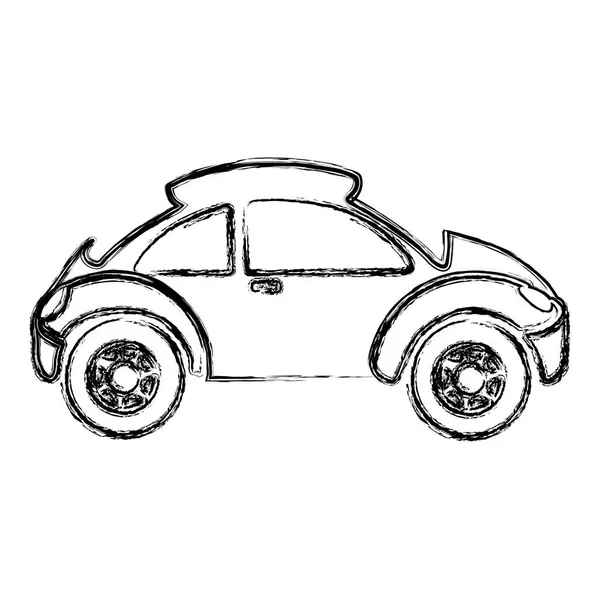 Croquis monochrome avec voiture de sport — Image vectorielle