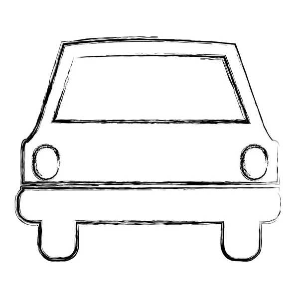 自動車のフロントのモノクロ スケッチ — ストックベクタ