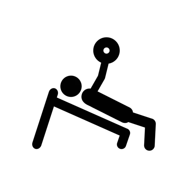 Pictograma monocromo del hombre con levantamiento de pesas de entrenamiento — Vector de stock