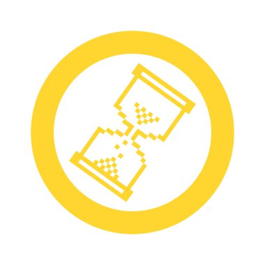 sarı mavi sembol piksel kum saati imleç simgesi