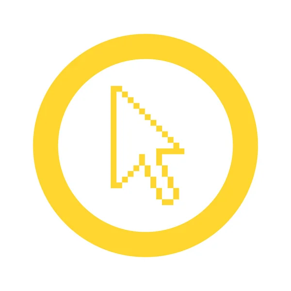 Gelbes Symbol Pixel-Cursor-Symbol — Stockvektor