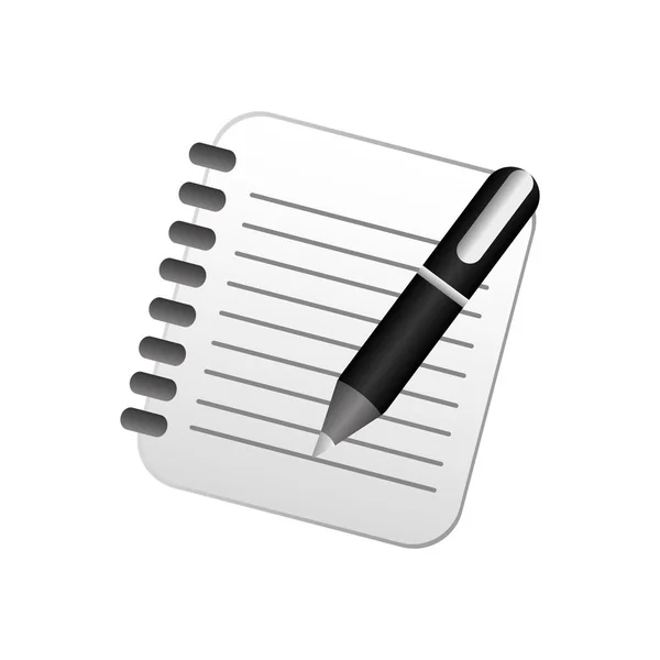 Notebook a colori con icona a penna — Vettoriale Stock