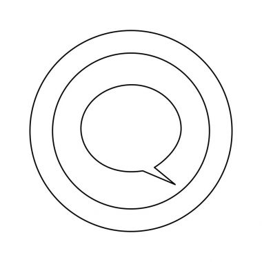 şekil sembolü ile sohbet balonu simgesinin