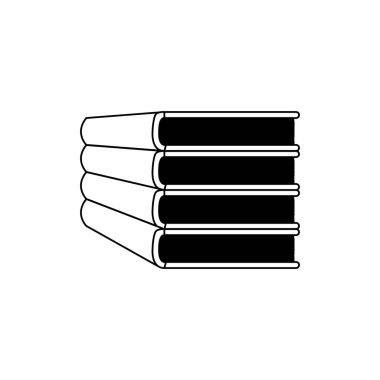 siluet yığın okul kitapları Icon set
