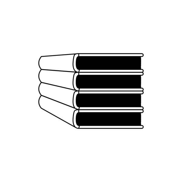 Silhueta conjunto pilha escola livros ícone — Vetor de Stock