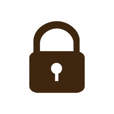 siluet asma kilit güvenlik simgesi düz