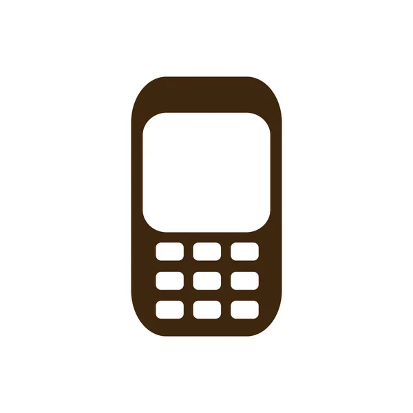 Silueta tecnología teléfono celular icono plano — Vector de stock
