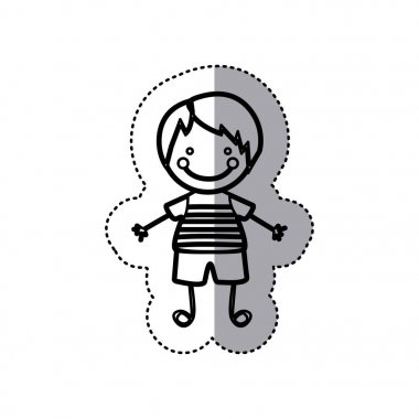 düz saçlı etiket kroki siluet karikatür çocuk