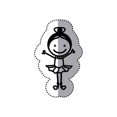 etiket kroki siluet karikatür kız balet