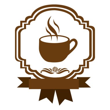 kahverengi sınır hanedan dekoratif kurdele ile kahve Kupası ve duman