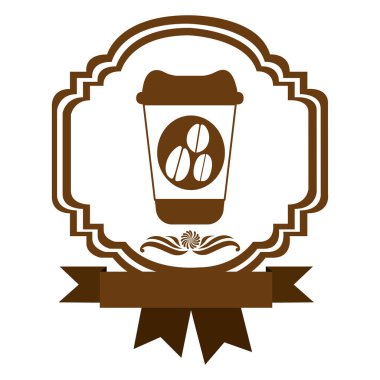 kahverengi sınır hanedan dekoratif kurdele ile cam kapaklı sıcak içecekler için tek kullanımlık