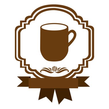 kahverengi sınır hanedan dekoratif kurdele ile saplı büyük kupa