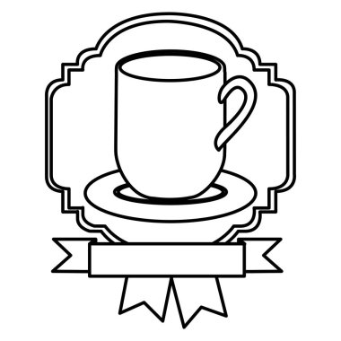 siluet sınır hanedan dekoratif kurdele ile büyük kupa porselenden çanak