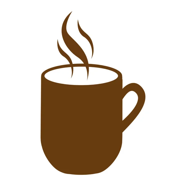 Tazza di caffè marrone con fumo — Vettoriale Stock