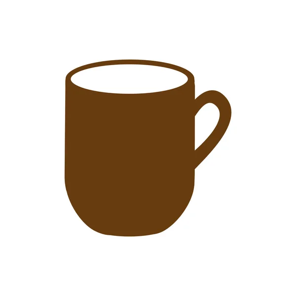 Brown silhouette big mug with handle — Stock Vector