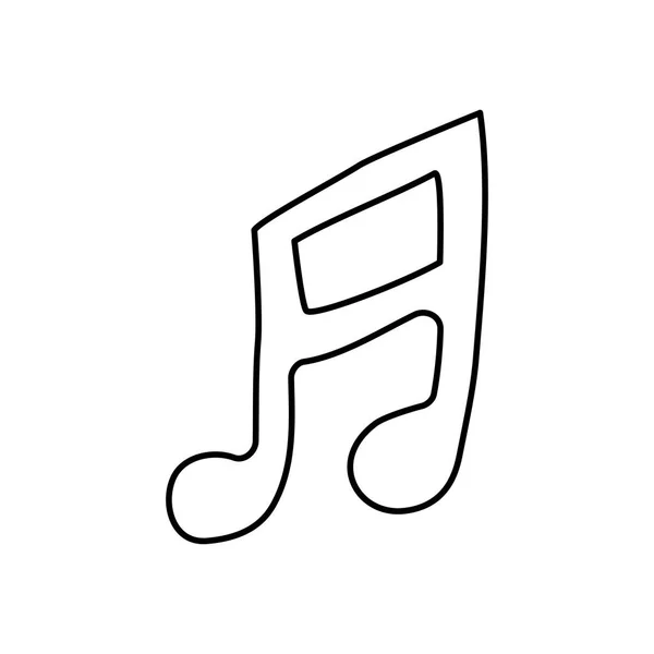 Contorno nota musical icono plano — Archivo Imágenes Vectoriales