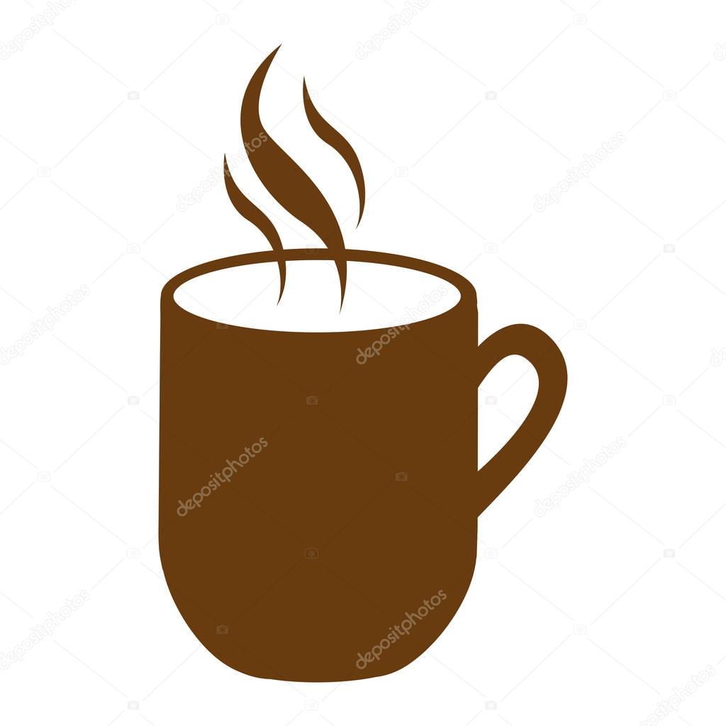 brown mug coffee with smoke