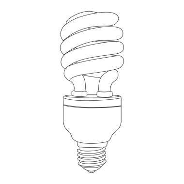 tek renkli kontur sarmal floresan ampul