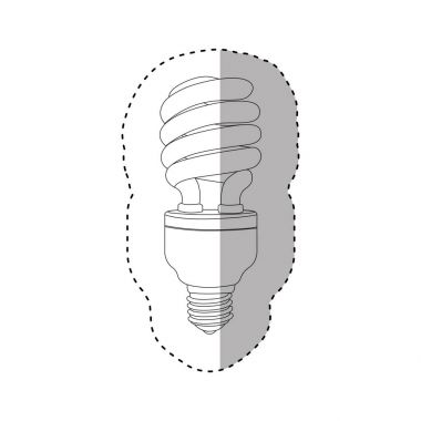 tek renkli kontur etiket sarmal floresan ampul