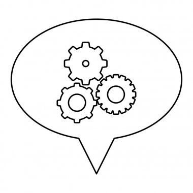 tek renkli kontur Pinyonlar ile oval konuşma ayarla