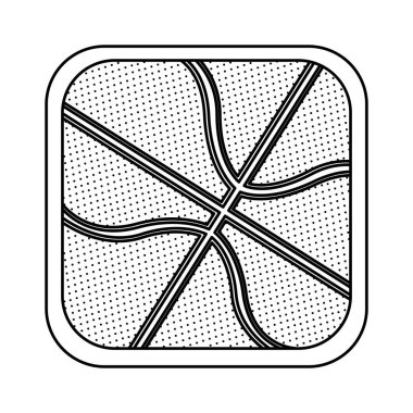 tek renkli arka plan basketbol topu ile kare yuvarlak