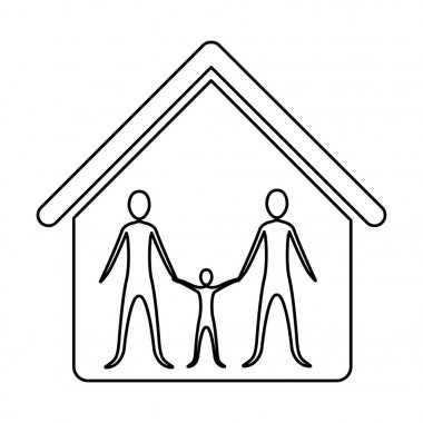 Evde aile grubunun tek renkli dağılımı