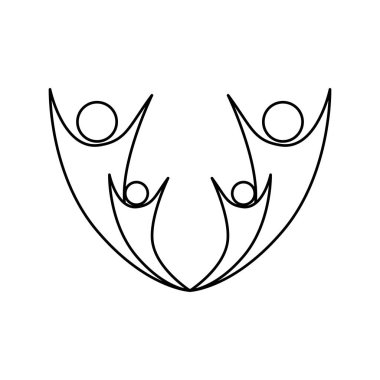 Aile grubunun tek renkli soyut dağılımı