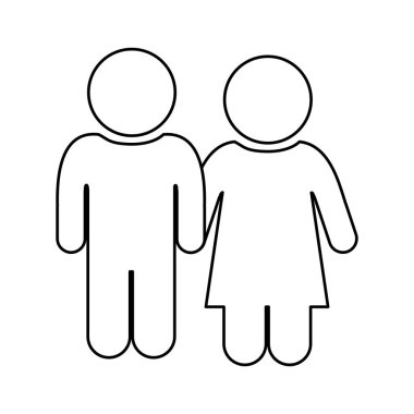 piktogram çift tek renkli kontur