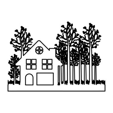 Yazlık beyaz arka planda ormandaki tek renkli dağılımı