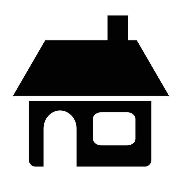 房子与烟囱在白色背景下的黑色剪影 — 图库矢量图片