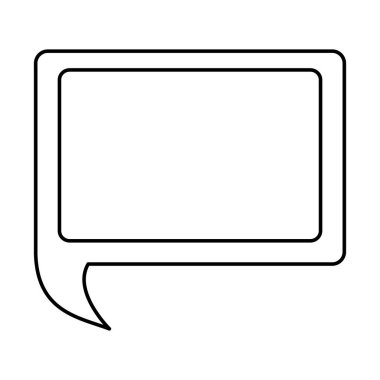 Kontur dikdörtgen sohbet balonu simgesinin