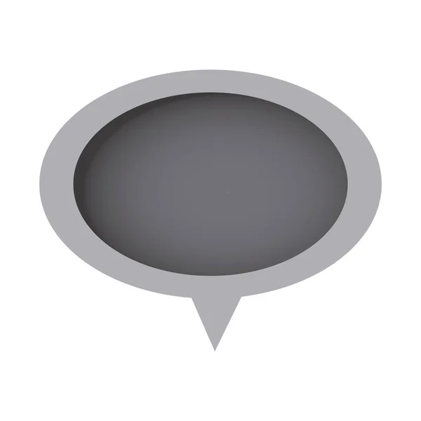 Escala de grises de chat oval icono de burbuja — Vector de stock