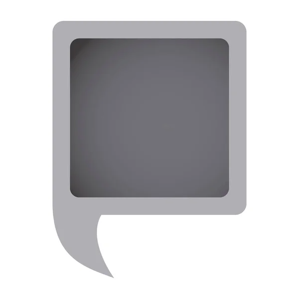 Grayscale square chat bubble — Stock Vector