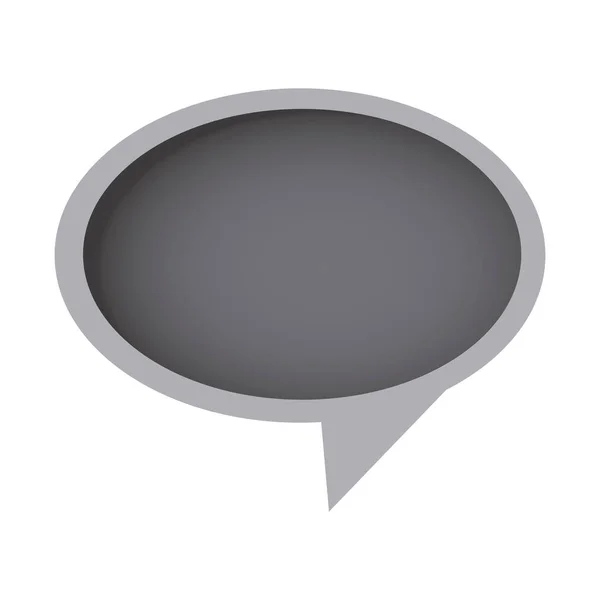 Escala de grises ronda de chat icono de burbuja — Vector de stock