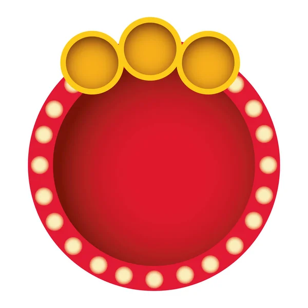Rote runde Blase mit Kreis-Symbol — Stockvektor