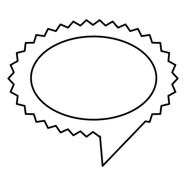 Contour oval cloud chat bubble — Stock Vector